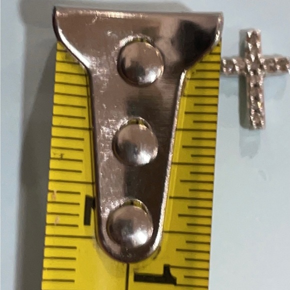 DIAMOND Sterling Cross Earrings Crucifix .925 Silver Fine Jewelry REAL/TESTED! - Picture 5 of 5